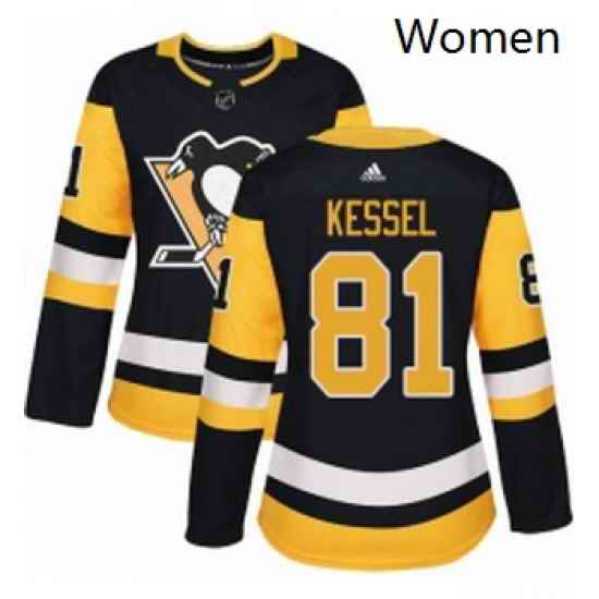 Womens Adidas Pittsburgh Penguins 81 Phil Kessel Authentic Black Home NHL Jersey